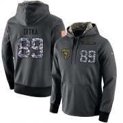 Wholesale Cheap NFL Men's Nike Chicago Bears #89 Mike Ditka Stitched Black Anthracite Salute to Service Player Performance Hoodie