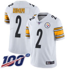 Wholesale Cheap Nike Steelers #2 Mason Rudolph White Men\'s Stitched NFL 100th Season Vapor Limited Jersey