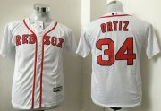 Wholesale Cheap Red Sox #34 David Ortiz White Cool Base Stitched Youth MLB Jersey