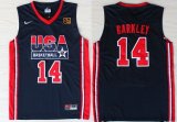 Wholesale Cheap 1992 Olympics Team USA #14 Charles Barkley Navy Blue Swingman Jersey