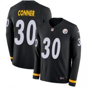 Wholesale Cheap Nike Steelers #30 James Conner Black Team Color Men's Stitched NFL Limited Therma Long Sleeve Jersey