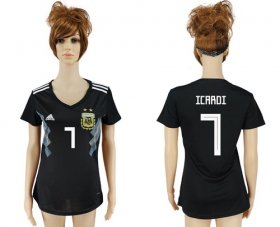 Wholesale Cheap Women\'s Argentina #7 Icardi Away Soccer Country Jersey