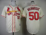 Wholesale Cheap Cardinals #50 Adam Wainwright Cream Stitched MLB Jersey