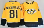 Cheap Men's Nashville Predators #81 Jonathan Marchessault Gold 2024-25 Home Stitched Hockey Jersey