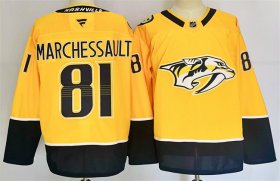 Cheap Men\'s Nashville Predators #81 Jonathan Marchessault Gold 2024-25 Home Stitched Hockey Jersey