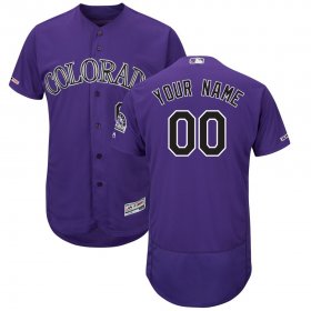 Wholesale Cheap Colorado Rockies Majestic Alternate Flex Base Authentic Collection Custom Jersey Purple