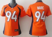 Wholesale Cheap Nike Broncos #94 DeMarcus Ware Orange Team Color Women's Stitched NFL New Elite Jersey