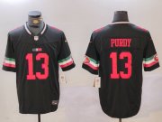 Cheap Men's San Francisco 49ers #13 Brock Purdy Black F.U.S.E. Mexico Vapor Limited Stitched Football Jersey