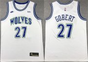 Cheap Men's Minnesota Timberwolves #27 Rudy Gobert White City Edition Stitched Jersey