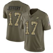 Wholesale Cheap Nike Eagles #17 Alshon Jeffery Olive/Camo Youth Stitched NFL Limited 2017 Salute to Service Jersey