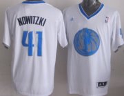 Wholesale Cheap Dallas Mavericks #41 Dirk Nowitzki Revolution 30 Swingman 2013 Christmas Day White Jersey