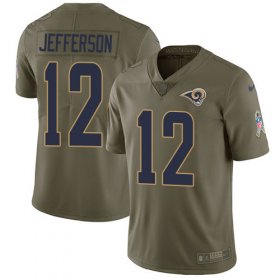 Wholesale Cheap Nike Rams #12 Van Jefferson Olive Men\'s Stitched NFL Limited 2017 Salute To Service Jersey