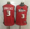 Wholesale Cheap Men's Detroit Pistons #3 Ben Wallace Red Hardwood Classics Soul Swingman Throwback Jersey