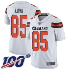 Wholesale Cheap Nike Browns #85 David Njoku White Men\'s Stitched NFL 100th Season Vapor Limited Jersey