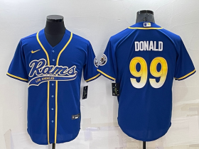 Wholesale Men\'s Los Angeles Rams #99 Aaron Donald Blue Stitched Cool Base Nike Baseball Jersey