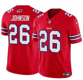 Cheap Men\'s Buffalo Bills #26 Ty Johnson Red 2024 F.U.S.E. Vapor Untouchable Limited Stitched Football Jersey