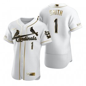 Wholesale Cheap St. Louis Cardinals #1 Ozzie Smith White Nike Men\'s Authentic Golden Edition MLB Jersey