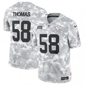 Men\'s Kansas City Chiefs #58 Derrick Thomas 2024 Arctic Camo Salute To Service Limited Stitched Football Jersey