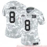 Cheap Women's New York Giants #8 Daniel Jones 2024 F.U.S.E Arctic Camo Salute To Service Limited Stitched Football Jersey(Run Small)