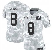 Cheap Women's New York Giants #8 Daniel Jones 2024 F.U.S.E Arctic Camo Salute To Service Limited Stitched Football Jersey(Run Small)