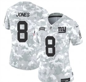 Cheap Women\'s New York Giants #8 Daniel Jones 2024 F.U.S.E Arctic Camo Salute To Service Limited Stitched Football Jersey(Run Small)