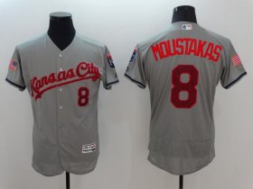 Wholesale Cheap Men Kansas City Royals 8 Moustakas Grey Elite 2022 MLB Jersey