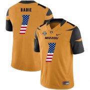 Wholesale Cheap Missouri Tigers 1 Tyler Badie Gold USA Flag Nike College Football Jersey