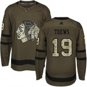 Wholesale Cheap Adidas Blackhawks #19 Jonathan Toews Green Salute to Service Stitched NHL Jersey