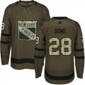 Wholesale Cheap Adidas Rangers #28 Tie Domi Green Salute to Service Stitched NHL Jersey