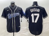 Wholesale Cheap Men's Brooklyn Dodgers #17 Shohei Ohtani Black Cool Base With Patch Stitched Baseball Jersey