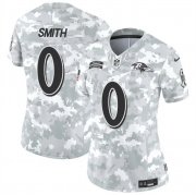 Cheap Women's Baltimore Ravens #0 Roquan Smith 2024 F.U.S.E Arctic Camo Salute To Service Limited Stitched Football Jersey(Run Small)