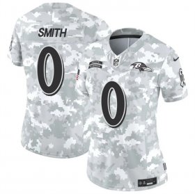 Cheap Women\'s Baltimore Ravens #0 Roquan Smith 2024 F.U.S.E Arctic Camo Salute To Service Limited Stitched Football Jersey(Run Small)