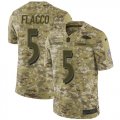 Wholesale Cheap Nike Ravens #5 Joe Flacco Camo Men's Stitched NFL Limited 2018 Salute To Service Jersey