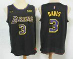 Wholesale Cheap Men's Los Angeles Lakers #3 Anthony Davis Black Nike Swingman 2021 Earned Edition Stitched Jersey With NEW Sponsor Logo