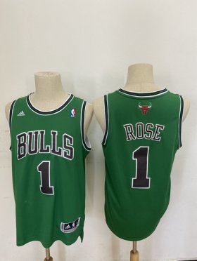 Wholesale Cheap Men\'s Chicago Bulls #1 Derek Rose Revolution 30 Swingman Green Jersey