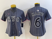 Cheap Women's New York Mets #6 Starling Marte Gray 2024 City Connect Cool Base Stitched Jersey