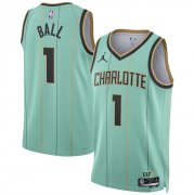 Cheap Men's Charlotte Hornets #1 LaMelo Ball Mint 2024-25 City Edition Stitched Basketball Jersey