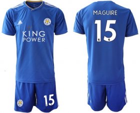 Wholesale Cheap Leicester City #15 Maguire Home Soccer Club Jersey