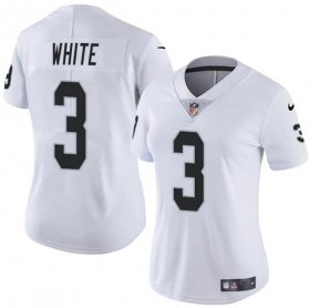 Cheap Women\'s Las Vegas Raiders #3 Zamir White White Vapor Stitched Jersey(Run Small)