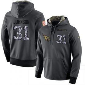 Wholesale Cheap NFL Men\'s Nike Arizona Cardinals #31 David Johnson Stitched Black Anthracite Salute to Service Player Performance Hoodie