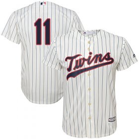 Wholesale Cheap Twins #11 Jorge Polanco Cream Strip Cool Base Stitched MLB Jersey