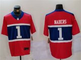 Cheap Men's New York Giants #1 Malik Nabers Red 2024 F.U.S.E. Vapor Untouchable Limited Football Stitched Jersey