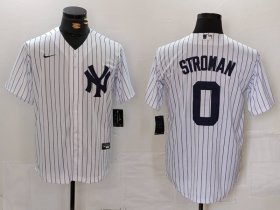 Men\'s New York Yankees #0 Marcus Stroman White Cool Base Stitched Jersey