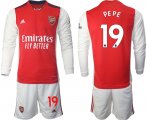 Wholesale Cheap Men 2021-2022 Club Arsenal home red Long Sleeve 19 Soccer Jersey