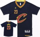 Wholesale Cheap Men's Cleveland Cavaliers #23 LeBron James Revolution 30 Swingman 2015-16 New Navy Blue Short-Sleeved Jersey