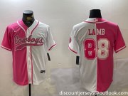 Cheap Men's Dallas Cowboys #88 CeeDee Lamb 2024 Arctic white red Stitched Baseball Jersey