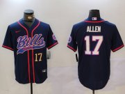 Cheap Men's Buffalo Bills #17 Josh Allen Navy Team Cool Base Stitched Baseball Jerseys