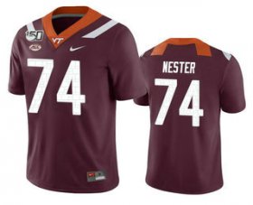 Wholesale Cheap Men\'s Virginia Tech Hokies #74 Doug Nester Maroon 150th College Football Nike Jersey