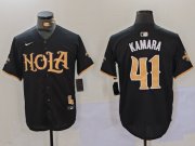 Cheap Men's New Orleans Saints #41 Alvin Kamara Black Cool Base Stitched Baseball Jersey