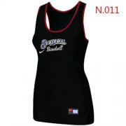 Wholesale Cheap Women's Nike Milwaukee Brewers Tri-Blend Racerback Stretch Tank Top Black